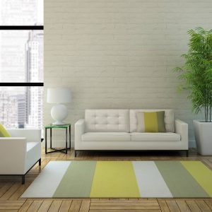 Striped area rug in apartment | Signature Flooring, Inc