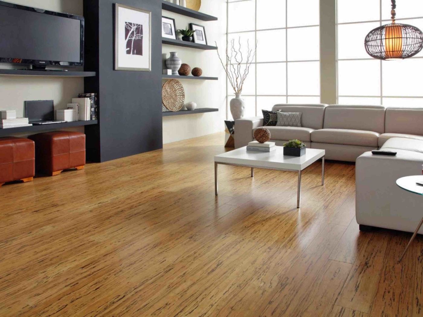 Bamboo Flooring in Living Room | Signature Flooring, Inc